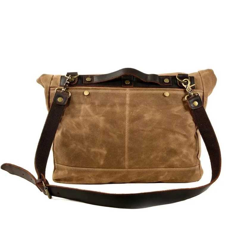 British style canvas mens messenger bag laptop bag work bag mens waterproof travel outdoor motorcycle cross body bag Z250225