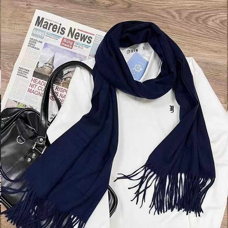 T169 scarf solid color winter women's multi-color versatile warm high-end female winter student Korean version long