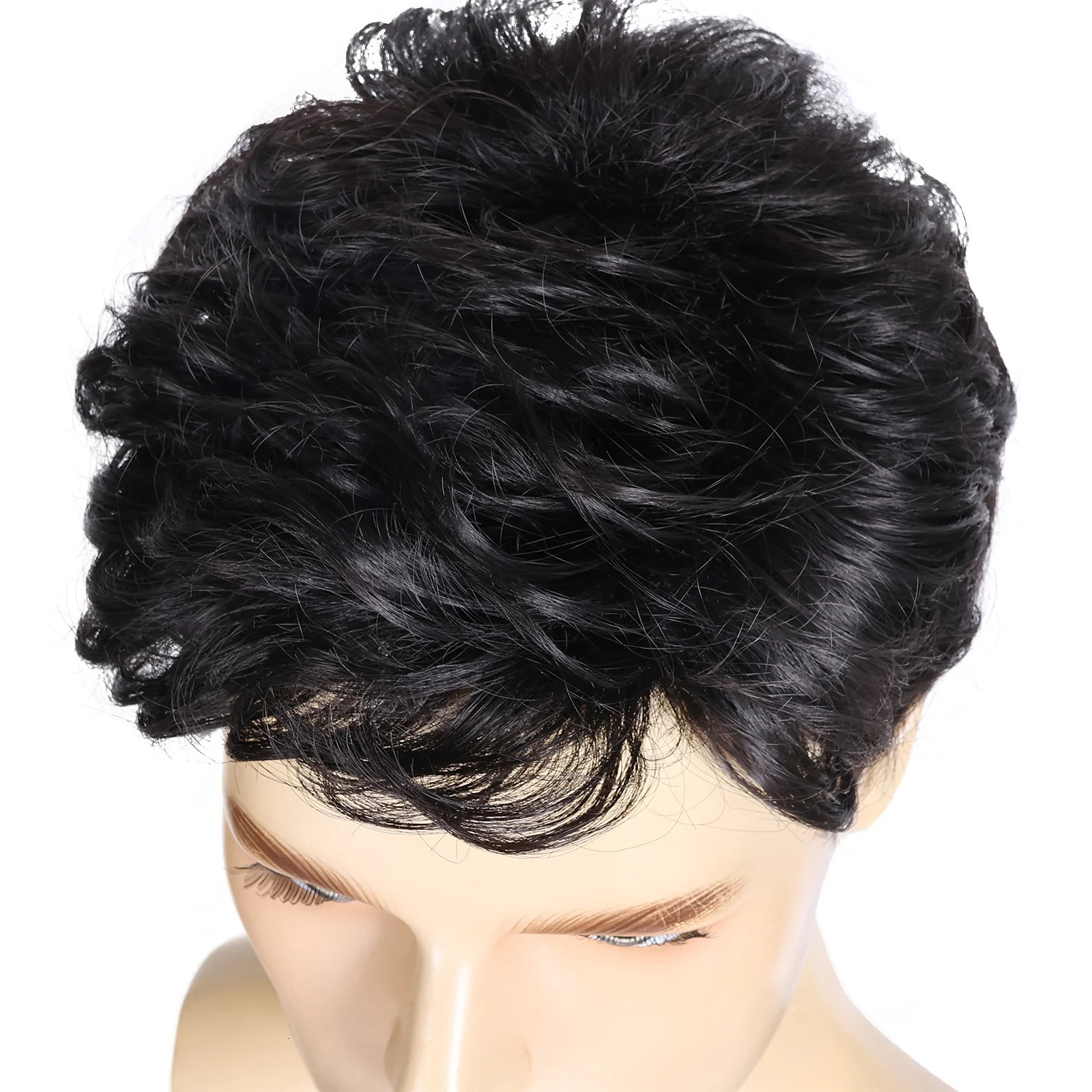 BCHR Mens Wig Short Black Wig Men Layered Natural Fluffy Synthetic Hair Halloween Costume Wigs for Male Man 250224