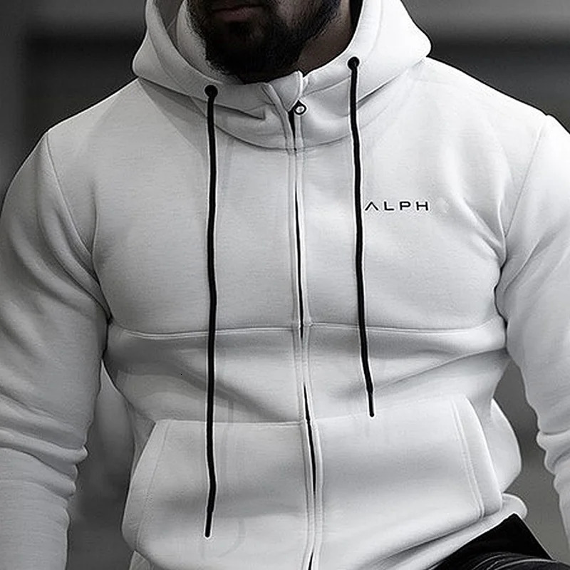 Mens Spring And Autumn Gym Brand Hoodies Sport Running Workout Fitness Sweatshirt Jacket Casual Clothing Male Hooded Zipper Top 250224