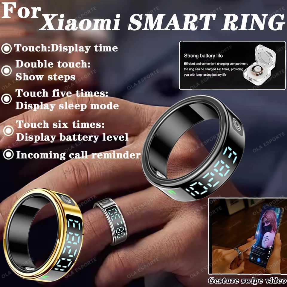 2025 Xiaomi Samsung Galaxy Ring Smart Touch Screen Disaply Screen Gesture Sliding Video Health Monitor Waterproof Mens Smart Ring W250225