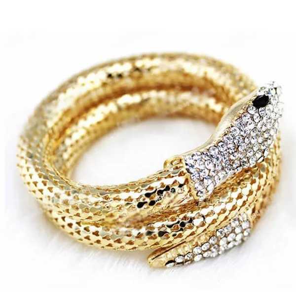 2022 new snake-shed bracelet punk exaggerated fashion multi-layer full diamond multi-strand snake braceletXJ250225