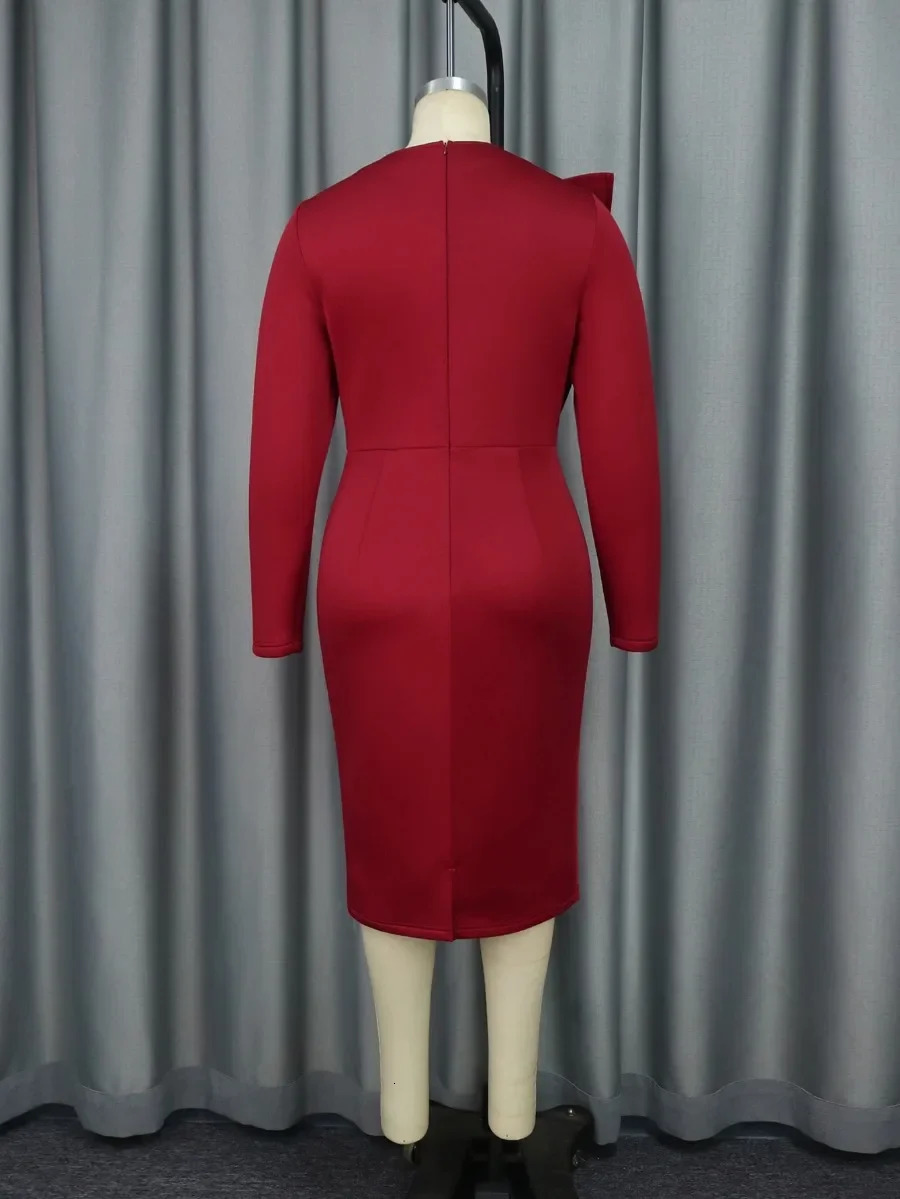 Elegant Church Dresses for Women Party Bodycon Long Sleeves with Lace Appliques Sheath Classy Occasion African Wedding Guest 250222