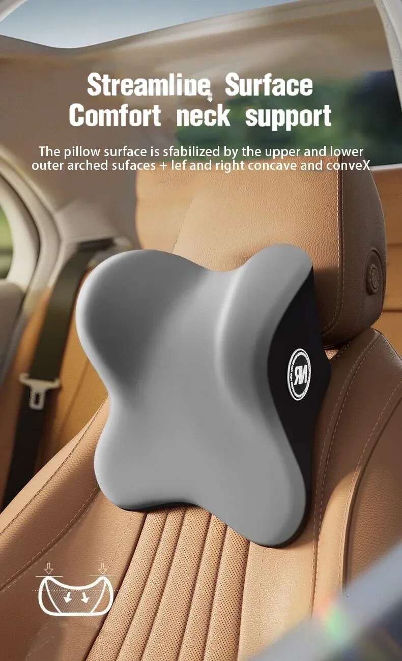Update High Quality Memory Cotton Neck Support Pad Headrest Waist Pillow Car Seat Back Driver Lumbar Cushion