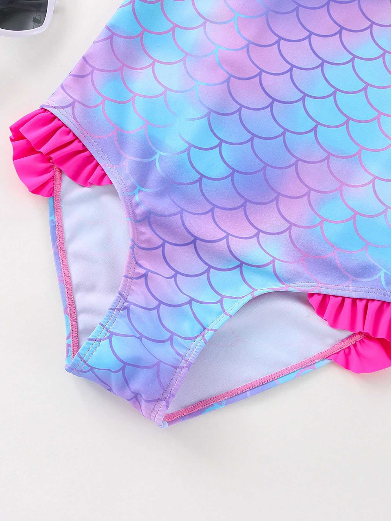 Girls swimsuit fashionable mermaid fish scale one-piece swimsuit X250224