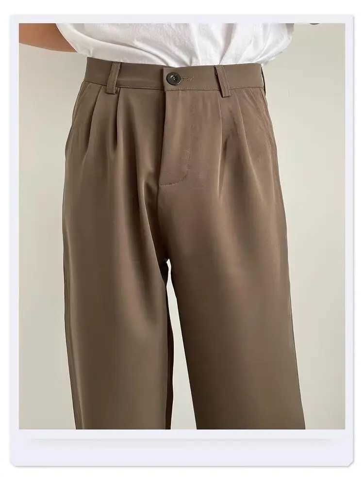 Korean version of suit pants womens Harun straight leg high waisted smoke pipe nine point casual pants W250225