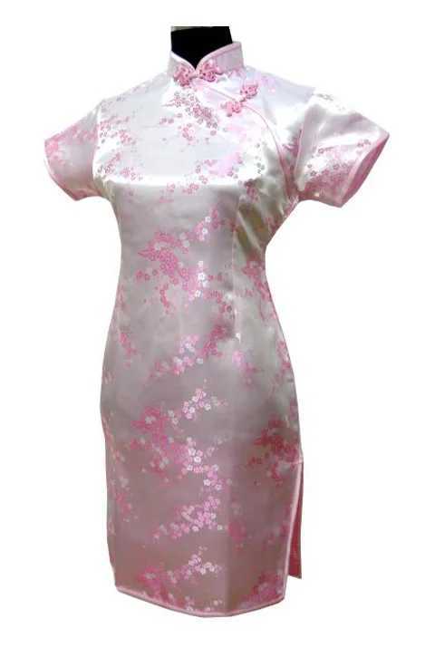 Black Traditional Chinese Women Qipao Dress Sexy Short Mini Cheongsam Handmade Button Flower Large Size 3XL 4XL 5XL 6XLXJ250224