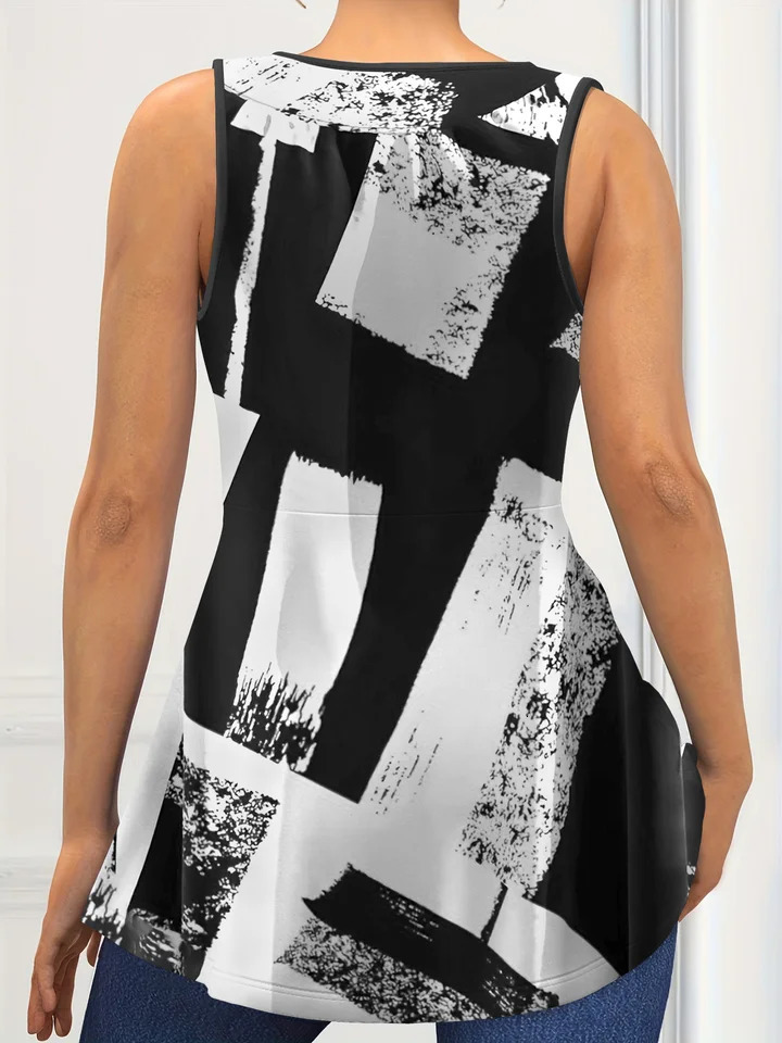 Womens Plus Size Tank Top Colorblock Curved Hem Casual Tank Top Summer Loose Soft Sleeveless Lace Up V-Neck Fashion Tanks Tops 250224