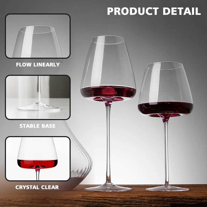 260-650Ml Collection Level Handmade Red Wine Glass Ultra-Thin Crystal Burgundy Bordeaux Goblet Art Big Belly Tasting CupXJ250225