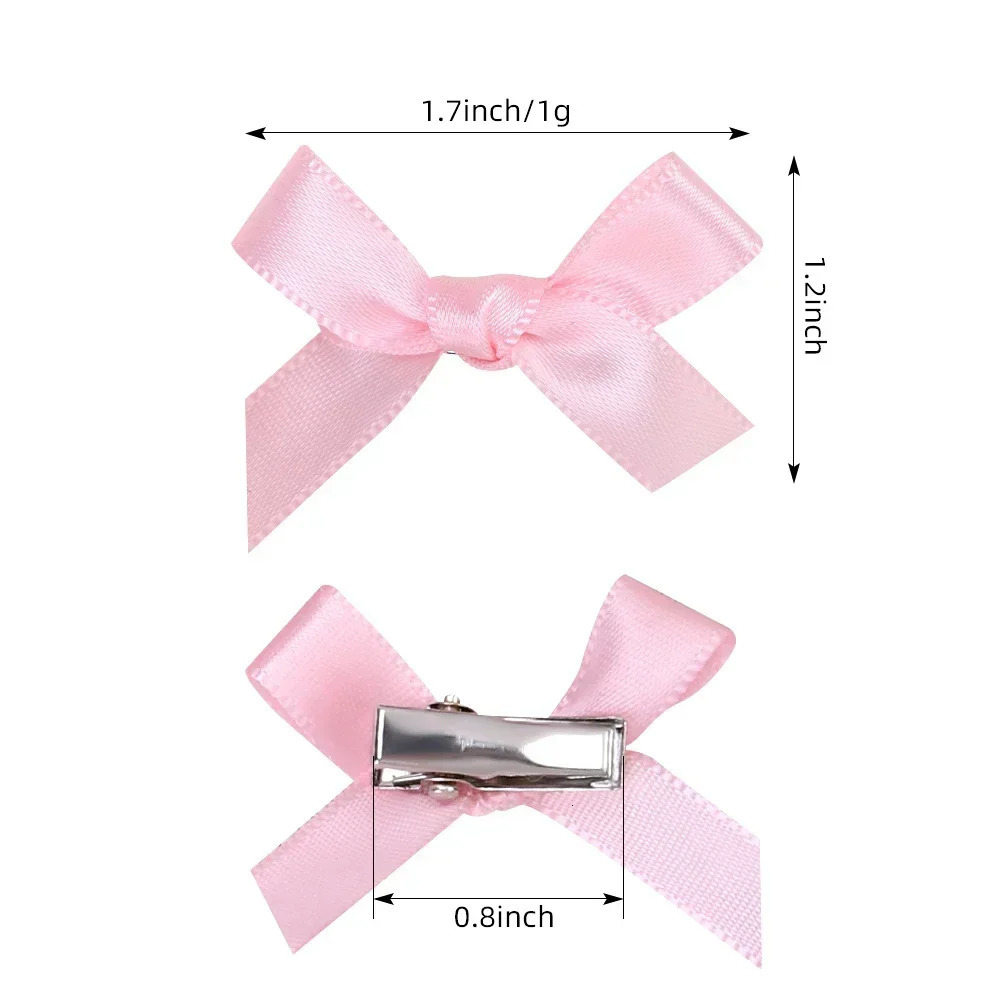 524Pcs Y2k girl bow mini hair clip metal wearing bucket handmade ribbon bangs fashionable 250218