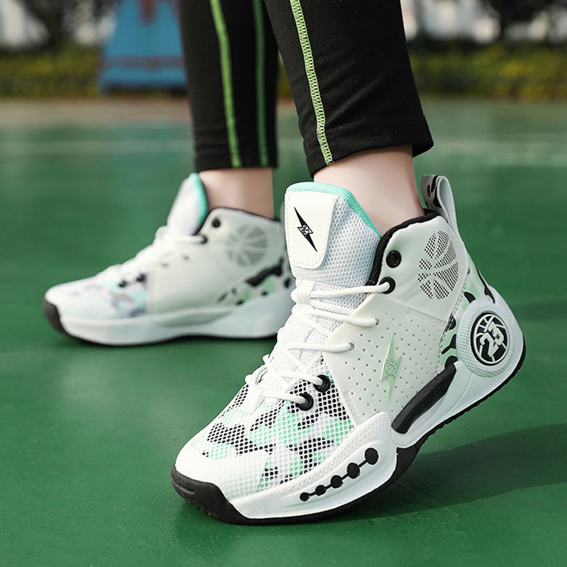Children's Youth Basketball Shoes Sneakers Kids Professional Training Sport Boy Girl Basketball Shoes Happysteps Trainers With Large Sizes US13C-