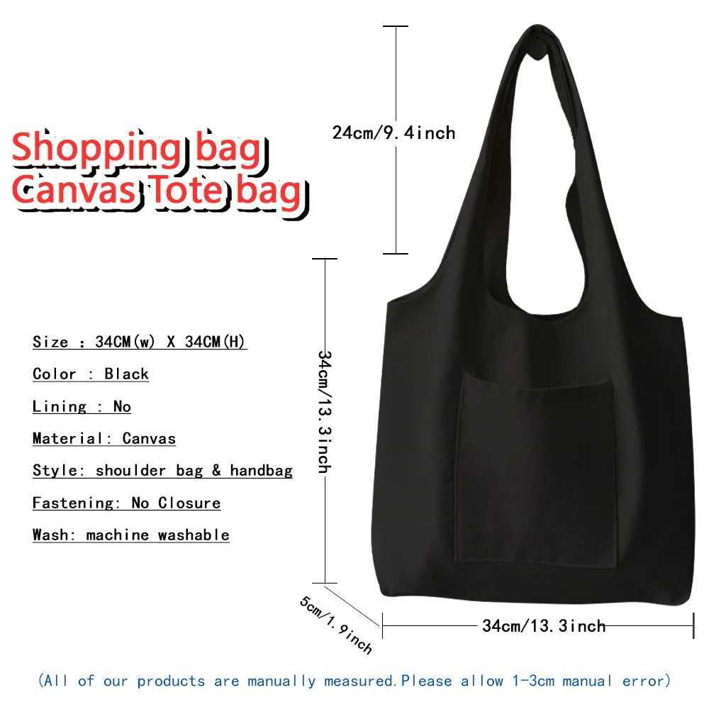 Leisure shoulder bag shopping canvas folding handbag fashionable personalized womens reusable environmentally friendly bag high-quality womens bag Z25