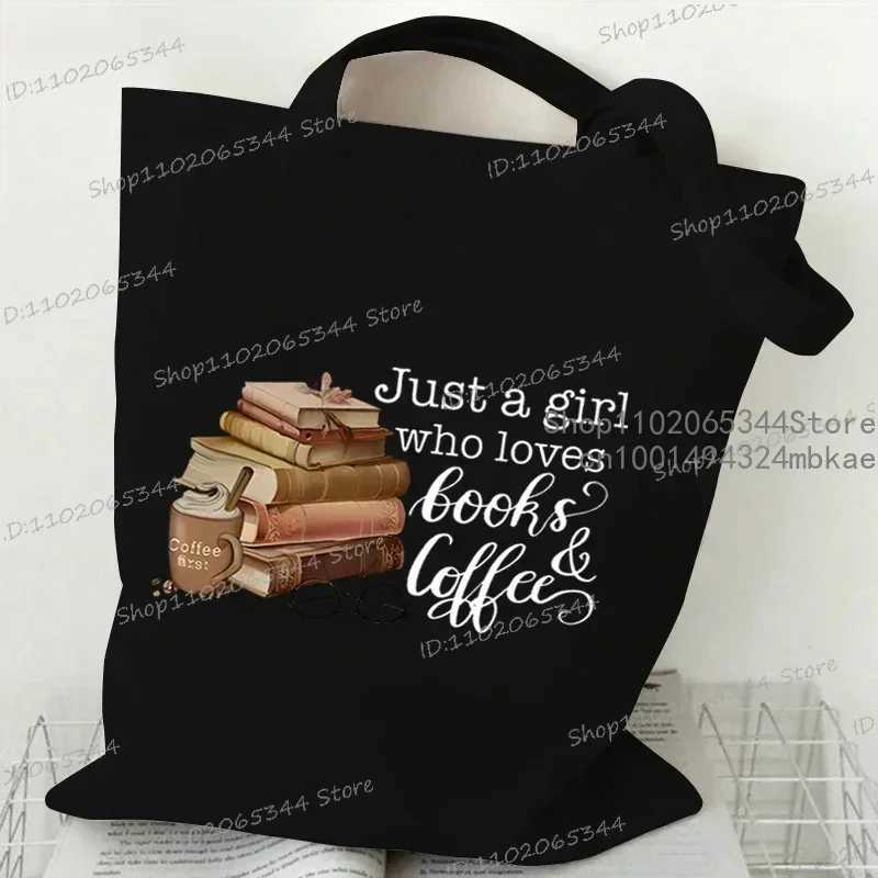 Just A Girl Who Loves Books Canvas Tote Bag Women Reusable Shopper Bag Vintage Rose Books Fashion Read Lover Shoulder Handbags Z250224-1