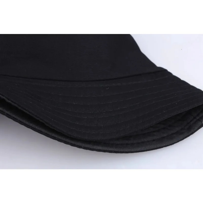 Solid Color Black Foldable Bucket Hats Beach Sun Hat Street Headwear Fisherman Outdoor White Cap for Men and Woman 250210