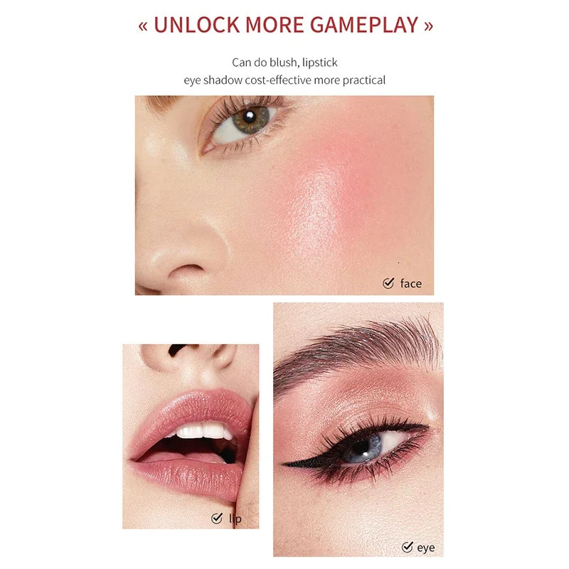 3-in-1 Lip Tinted Moistured Blush Cheek Stick Silky Brighten Blush Cream Blusher Cosmetics Tubes Matte Contour Cosmetics 250224