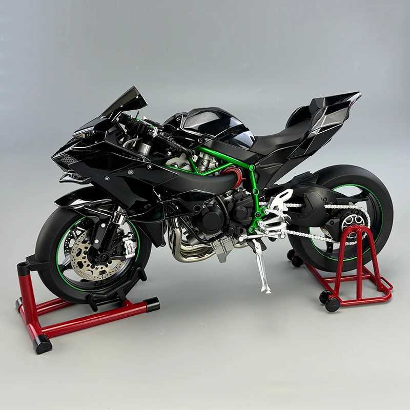 Large 1 6 Kasaki H2R Spray Alloy Diecast Motorcycle Toy Bootable Dynamic Metal Model Sound Light Birthday Gift Hobby Collect O Z250224