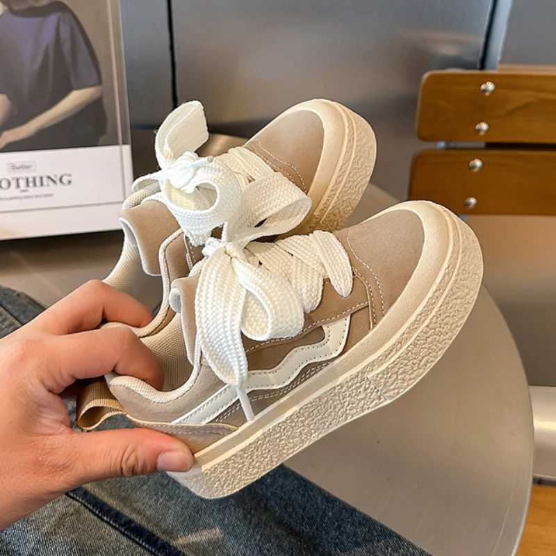 Children Striped Canvas Shoes Performance Shoes for Boys Toddler Girls Thick Bottom Platform Shoes Tennis 6-14 Y Spring Autumn X250224