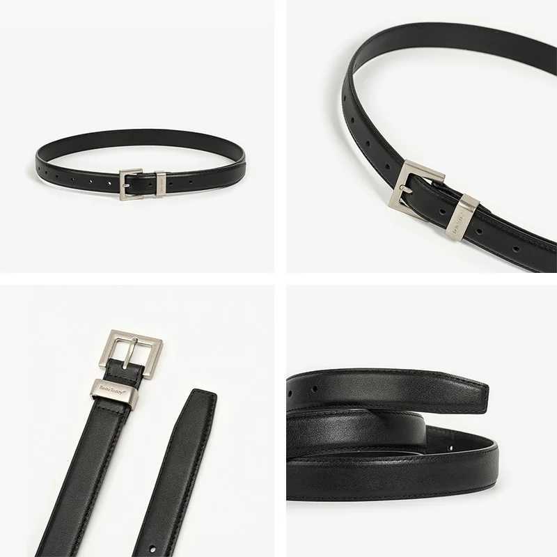 BEAUTODAY Casual Belts Women Cow Split Solid Color Square Buck Ladies Modern Sty Jeans Dr Accories Waistband 91099XJ250224