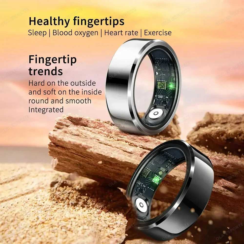 For HUAWEI XIAOMI SAMSUNG Smart Ring Men Titanium Steel Shell Health Monitoring 3ATM Waterproof 100+ Sport Modes Smartring Women W250225