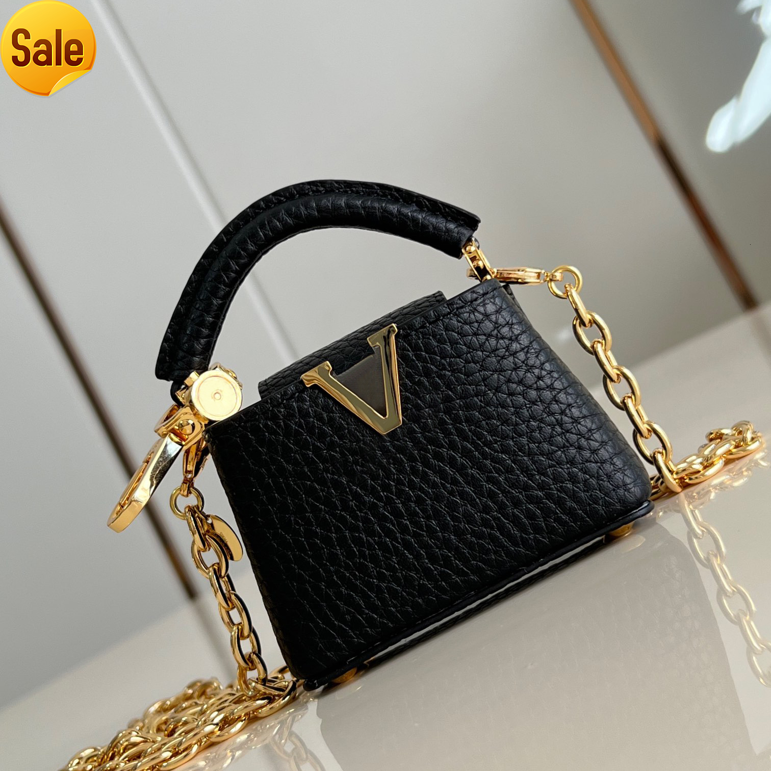 12A Mirror Quality Designer Bag Premium Quality Cowhide with Luxury Hardware Rivet Details Capucines Mini Handbag
