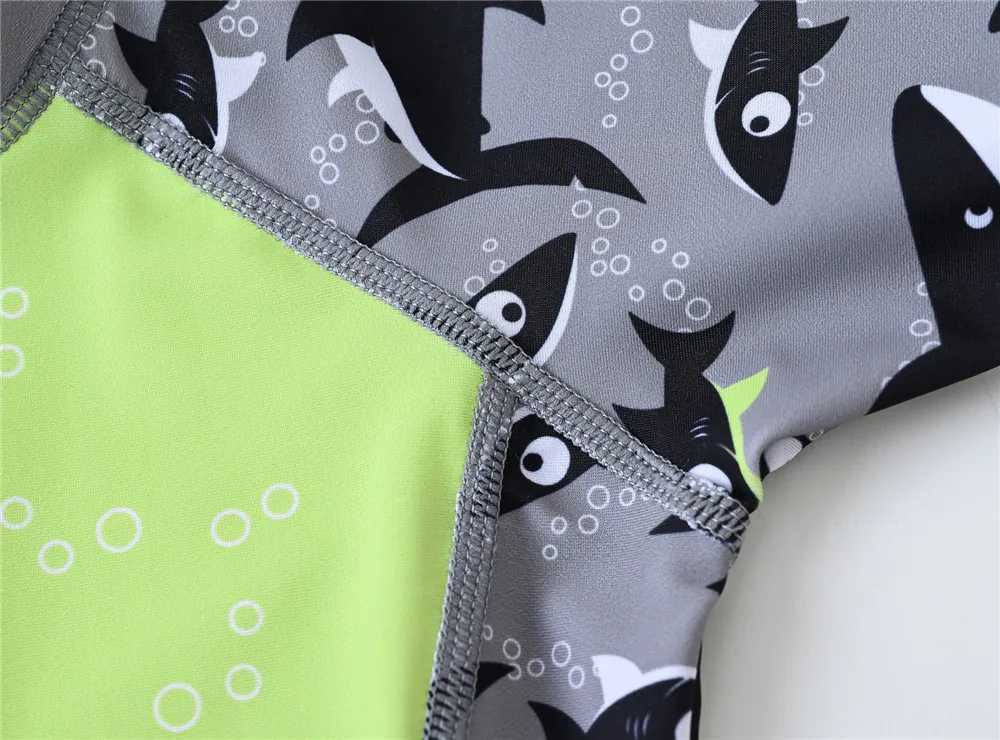 2023 Summer Kids Swimsuit One Piece Cool Shark Print Children Swimwear Beach Wear Kid Clothing X250224