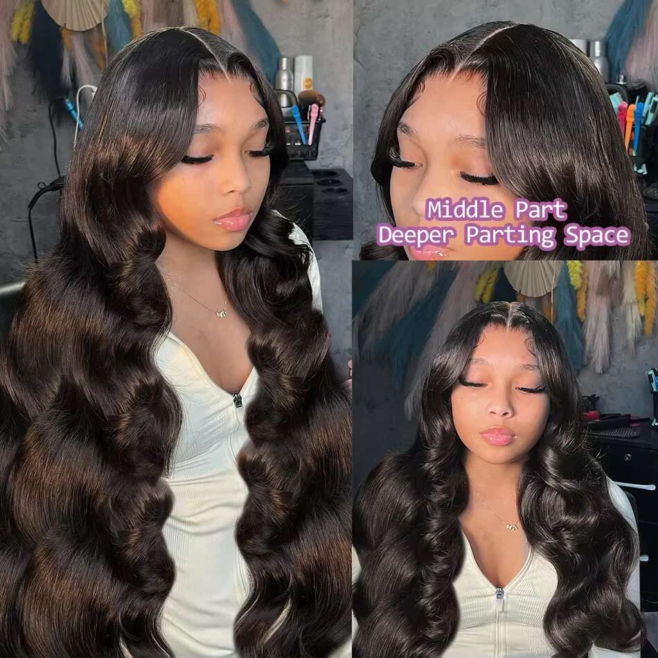 Body Wave 30 Inch 13X4 HD Front 100% Raw Natural Black Wig Preplucked 13X6 Lace Frontal Brazilian Human Hair Wigs For Women