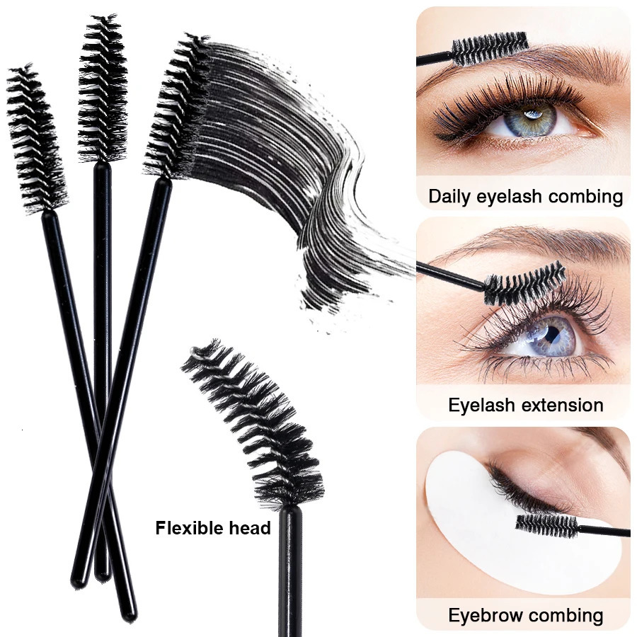 500/1000pcs Eyelash Brushes Wholesale Disposable Eyelashes Mascara Brushes For Eye Lashes Extension Eyebrow Wands Makeup Tools 250224