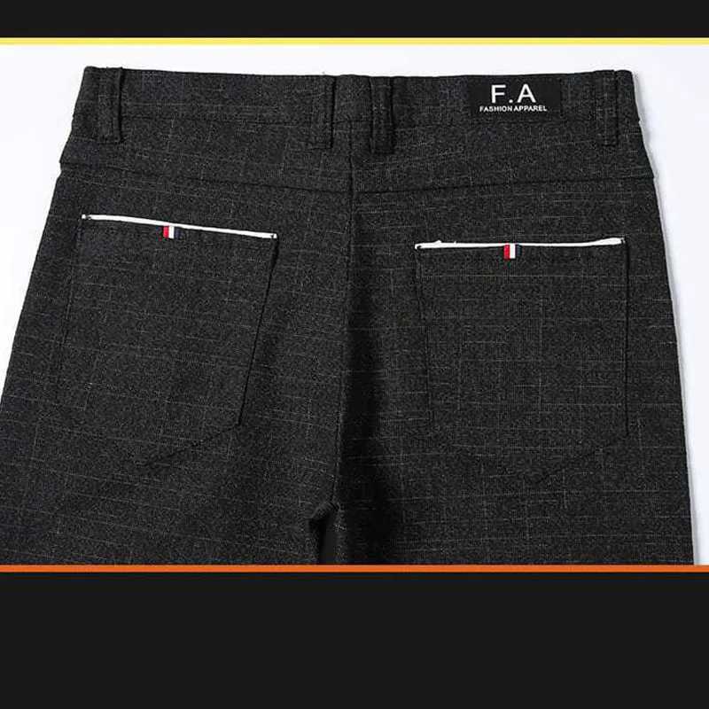 Business Office Streetwear Fashion Mens Plaid Suit Pants Spring Autumn Korean Male Clothing Casual New Slim Straight Trousers W250225