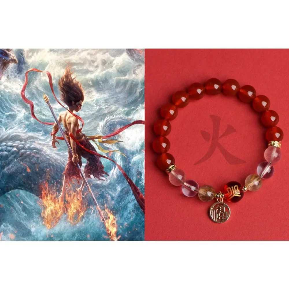 Nezha Ao Bing Mo Wan Ling Zhu Imprion Bracelet with Ancient Style New Chinese Style Couples Girlfriend JewelryXJ250225