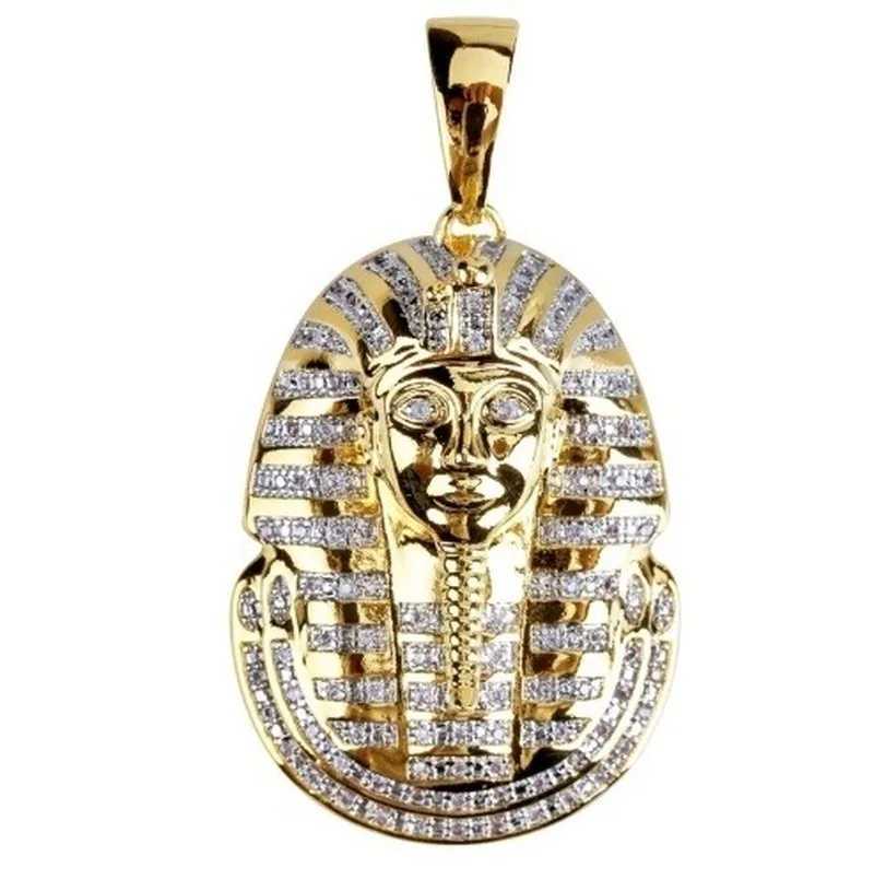 Mysterious Vintage Egyptian Pharaoh Pendant Necklace Mens Ladies Hip-Hop Zircon Pendant Jewelry Gift X250224