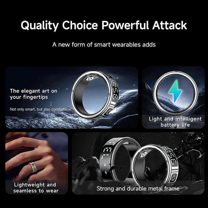 2024 5ATM Waterproof Smart Ring Supports Screen Gesture Operation Camera Video Health Monitor Xiaomi Samsung Smart W250225