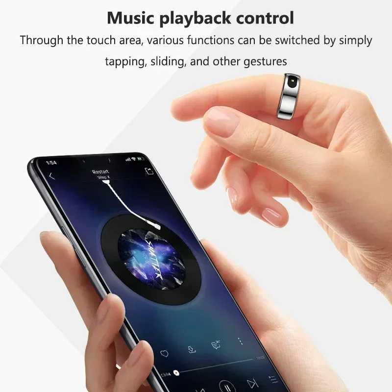 New R08 Smart Ring With Charging Case Smart Touch Screen Health Monitor Sports Fitness Tracker IP68 5ATM Waterproof Smart Ring W250225