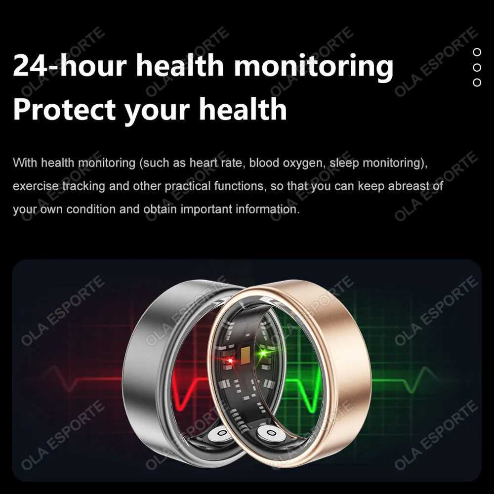 For HUAWEI XIAOMI SAMSUNG Smart Ring Men Titanium Steel Shell Health Monitoring 3ATM Waterproof 100+ Sport Modes Smartring Women W250225