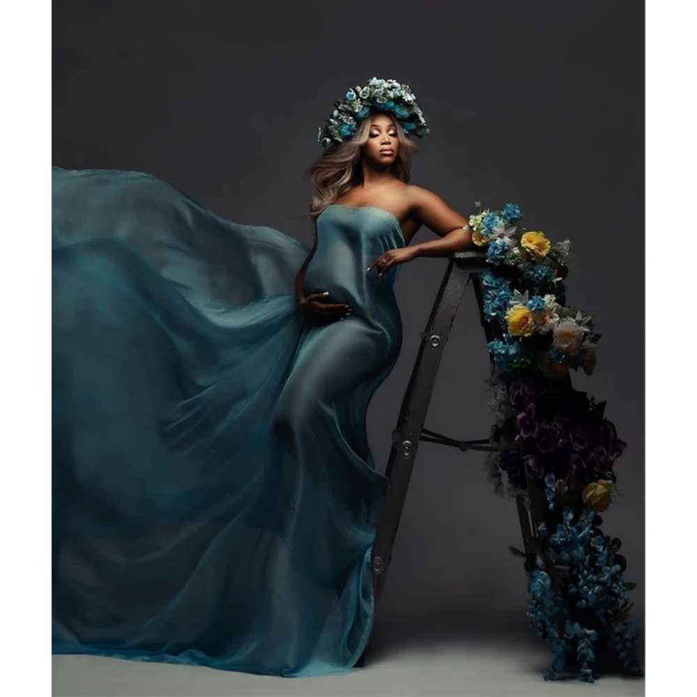 Pregnancy Silk Fabric Gown Maternity Photography Props Satin Cloth Solid Color Tossing Flowing DIY Woman Photo Shoot Accessories X250224