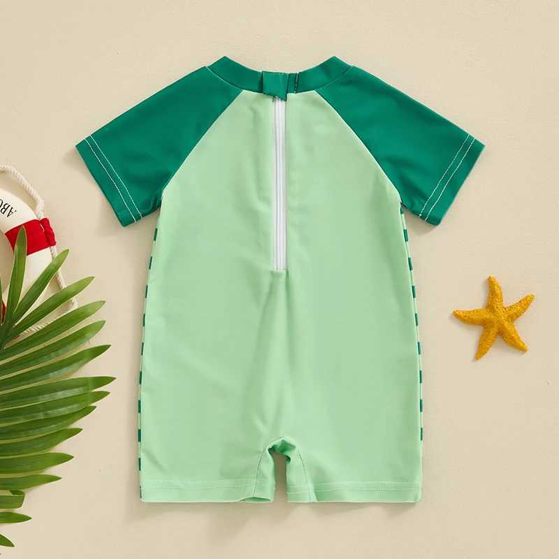 0-3T Kids Boys Summer Swimwear Casual Dinosaur Print Short Sleeve Monokini Swimsuit Beachwear Bathing Suit X250224