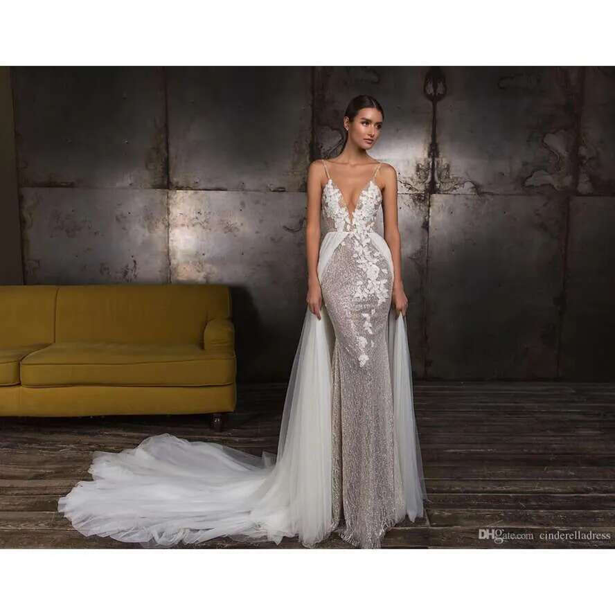 Dresses A Bohemian E Backless Sequins Applique Sexy Boho Wedding Dress Sweep Train Size Beach Bridal Gowns Plus Pro Pplique