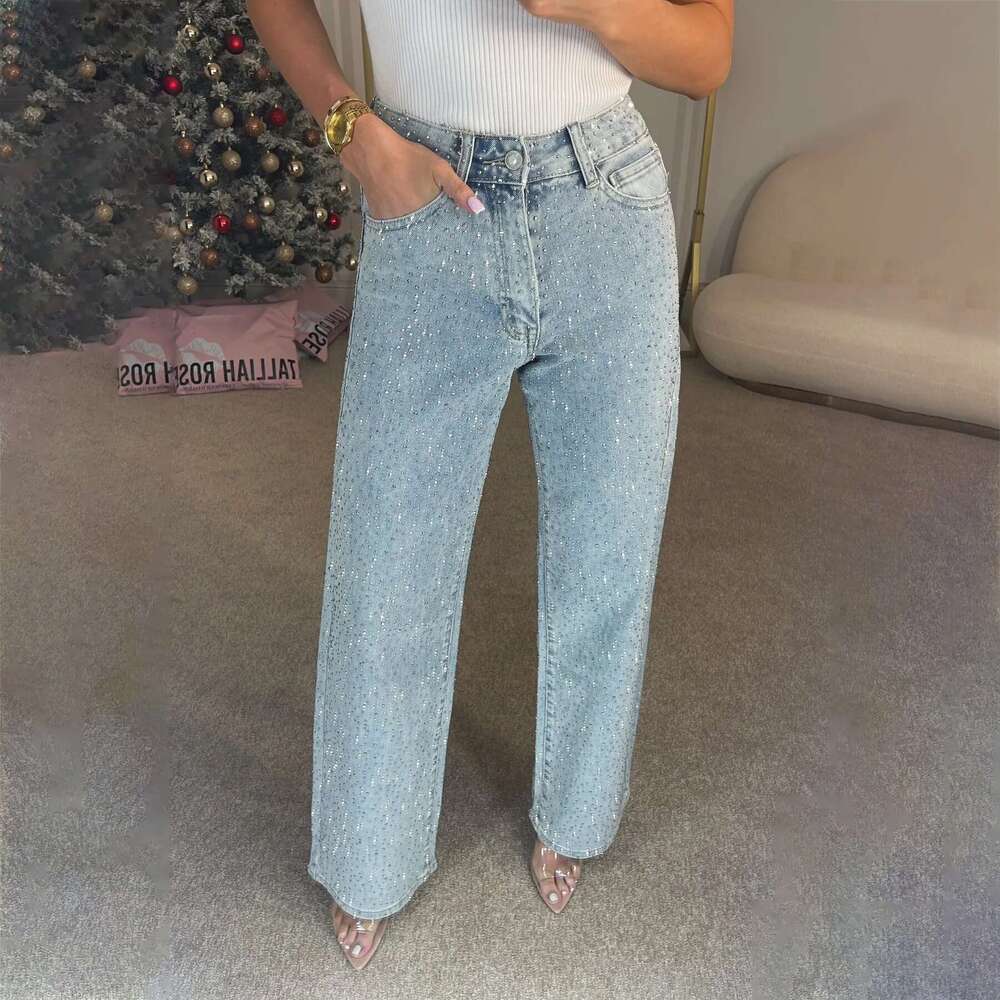 Women's Wear EAEOVNI Street Y2k Women's Jeans High Waist Fashion Dias Spliced Design Long Denim Trousers Spring New