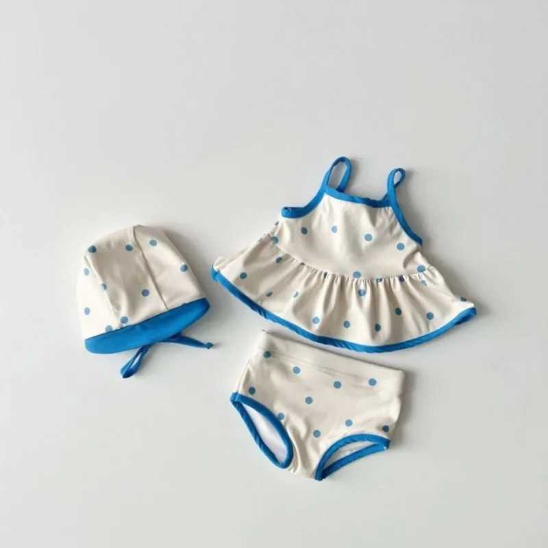 Swimwear For Children Summer Girls Swimsuit 3 Pieces Swimsuit 1-5T Girl Sleeveless Swimming Wear Rainbow Mermaid Bathing Suits X250224