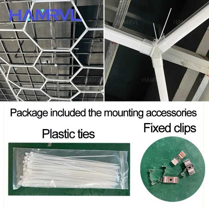 Garage Light Hexagon Lights lamp 110V-240V Led Tube Honeycomb Ceiling Lighting For Auto Car Body Repair Led Workshop customized X250225