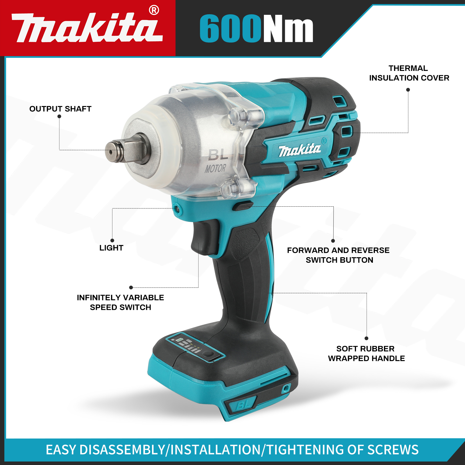 Durable Makita 600NM Single Purpose Handheld Tool for High Performance Applications(only tool)