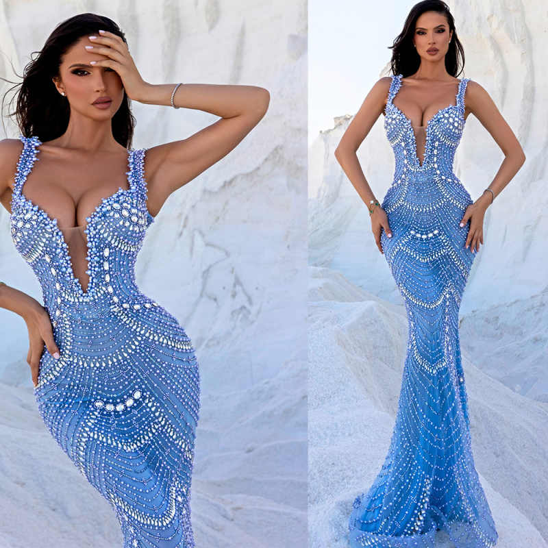Personal Tailor Evening Dress Major Beading Sexy Spaghetti Straps Prom Gowns Formal Party Second Reception 50th Birthday Customized