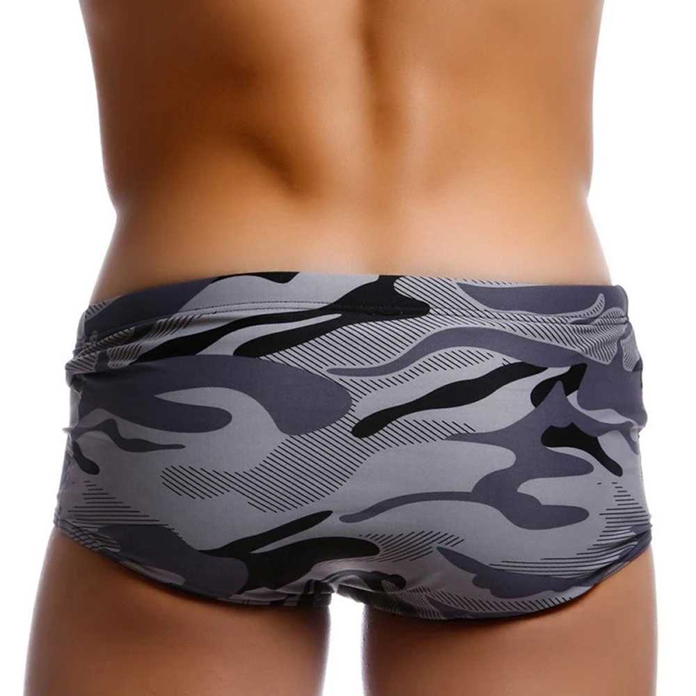 2020 Mens Camouflage Printing Swim Briefs Sexy Swimwear Surf Board Boxer Shorts Summer Sports Suit Swimming Costume Beach WearXJ250224