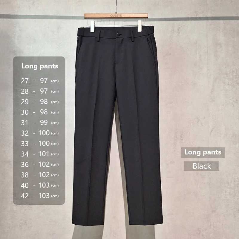 Spring Ankle Length Pants Men Business Elastic Waist Formal Suit Korean Social Work Slim Trousers Male Plus Size 27 40 42 W250225