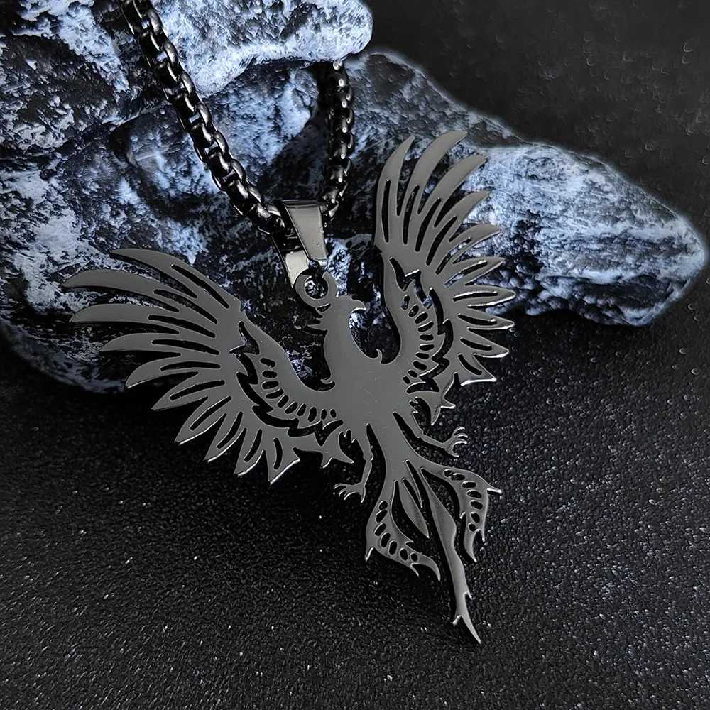 Trendy Phoenix Pendant Necklace for Wen Girls Stainless Steel Gold Color Neck Chain Choker Lucky Bird Jewelry Gift X250224