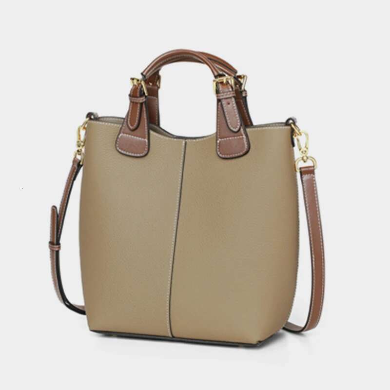 Hifashion Cowhide Genuine Leather Bucket Tote Shoulder Bags For Women 2025 Designer Top Handle Crossbody Ladies Handbags