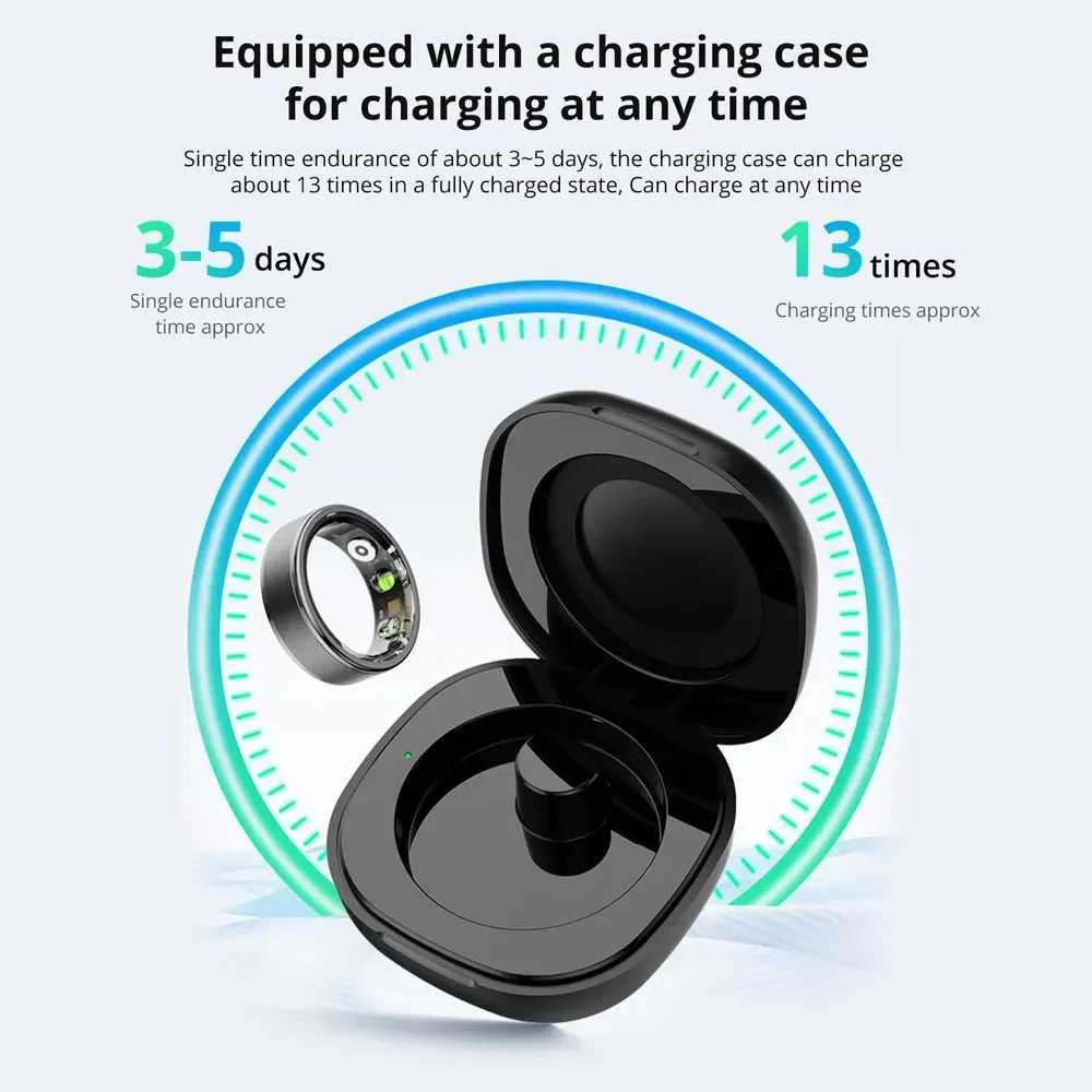 Zordai R03 Smart Ring Men Women For Xiaomi Battery Life 39 Days Heart Rate Health Monitor IP68 5ATM Waterproof Multi-sport Mode W250225