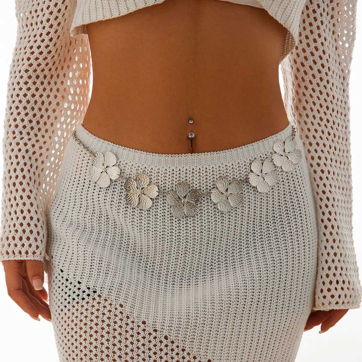 PuRui Vintage Gold Color Adjustable Waist Chain For Woman Korean Fashion Painted Sexy Metal Body Chain Daily Party JewelryXJ250224