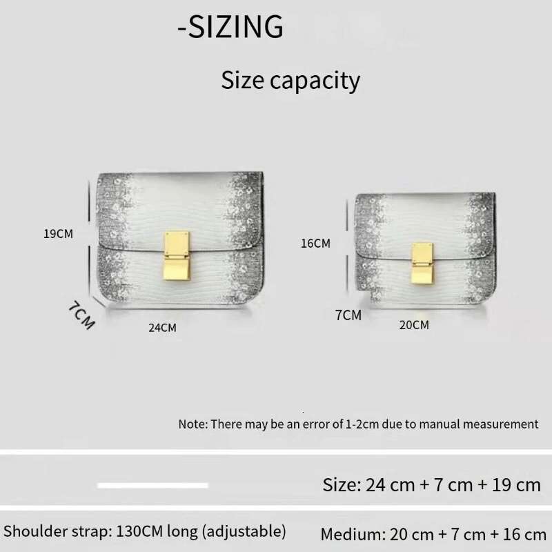 New Fashion Tofu Top Quality Leather Design Lizard Pattern Classic Crossbody Underarm Shoulder Women's Box Bag