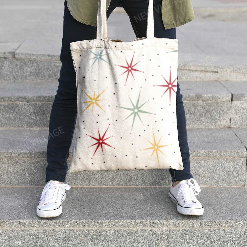 Canvas shoulder bag organization storage Handbags cosmetics travel Womens bag Shopping Fabric pouch nordic boho Customizable Z250224