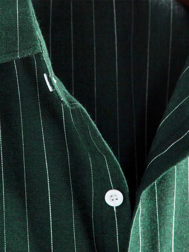 mens striped shirt cotton short sleeved shirt button up shirt casual lapel summer streetwear top 250220